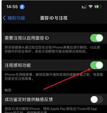 遂溪苹果14维修网点分享iPhone14注视感知功能有什么用 